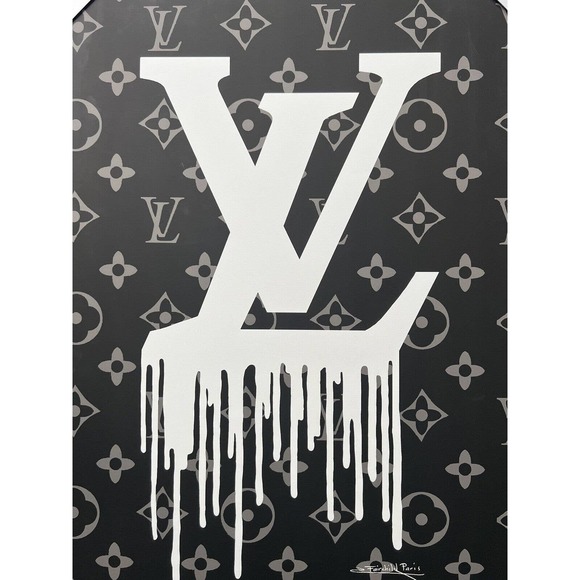 Louis Vuitton Drip Canvas Print Fairchild Paris Fashion Designer LV Monogram Art - Picture 2 of 3
